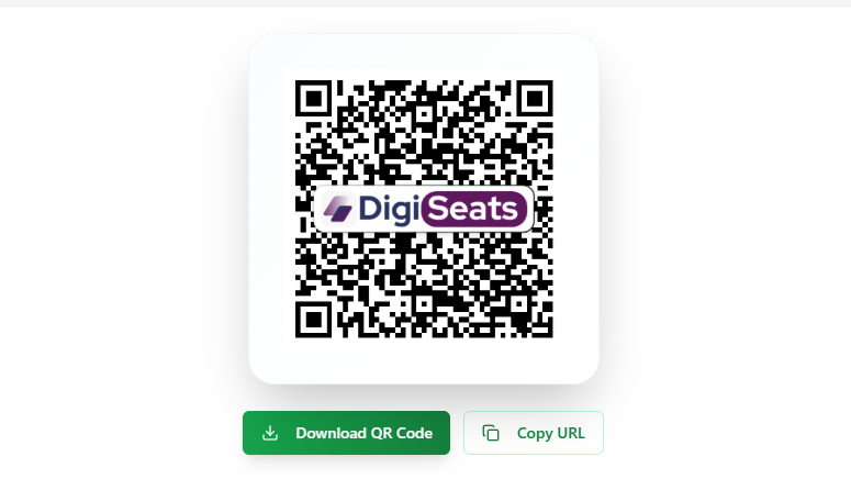 QR Code Generation - DigiSeats QR code download interface